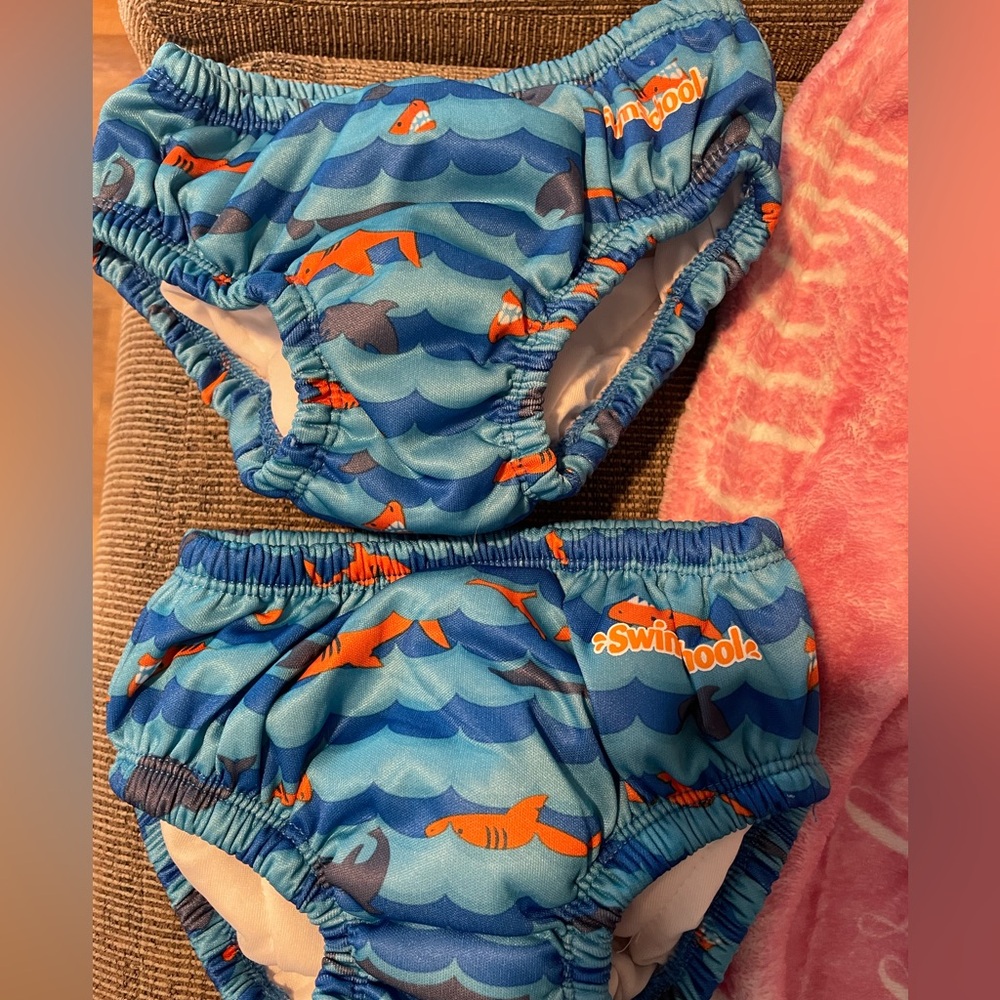Blue Shark Swim Diapers set of 2